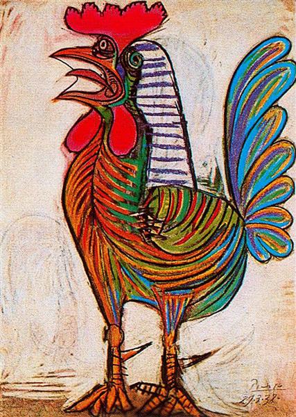 Pablo Picasso Classical Oil Paintings A Rooster Hen Le Coq
